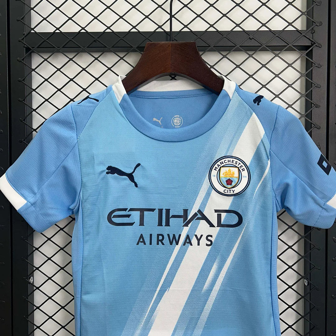 Manchester City 2025/26 Home Kids Kit