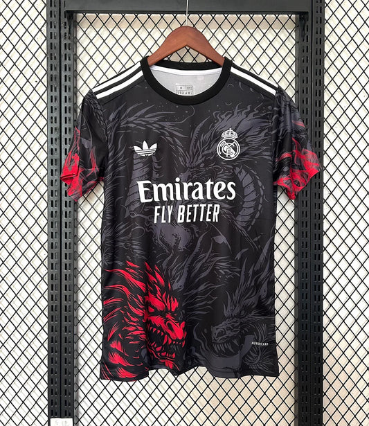 Real Madrid Red Dragon And Black 2025/26 Special Jersey