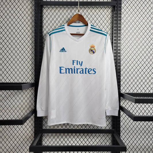 Real Madrid 2017/18 Home Retro Jersey Long Sleeves