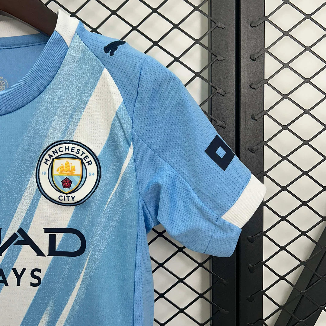 Manchester City 2025/26 Home Kids Kit