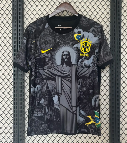 Brazil Jesus Black And Gray 2024 Special Jersey